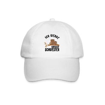 Ich werde Große Schwester Eulen Mädchen Geburt - Baseballkappe - Weiß/Weiß - Vorne