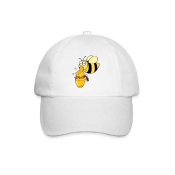 Honigtopf Honigdealer Hobbyimker Biene Bienenflüs - Baseballkappe - Weiß/Weiß - Vorne