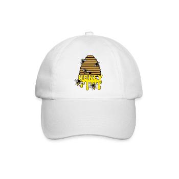 Bienenhonig Bienenstock - Baseballkappe - Weiß/Weiß - Vorne