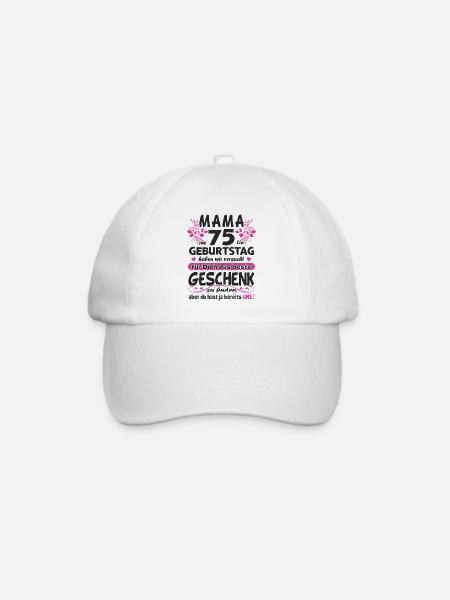 75. Geburtstag Sprüche lustig Frauen - Baseballkappe - Weiß/Weiß