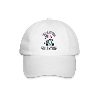Rollerfahrer Roller fahren Moped Zweirad Geschenk - Baseballkappe - Weiß/Weiß - Vorne
