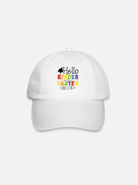Hallo Kindergarten - Baseballkappe - Weiß/Weiß