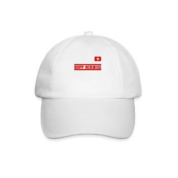 Schweiz Hopp Schwiiz Fahne Fanshirt Geschenk - Baseballkappe - Weiß/Weiß - Vorne