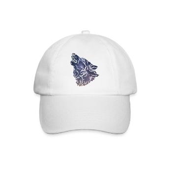 Wolf silhouette Galaxy - Baseballkappe - Weiß/Weiß - Vorne
