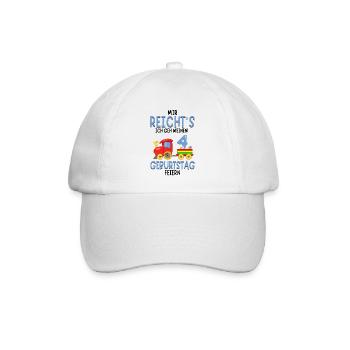 4. Geburtstag Geburtstagsgeschenk mit Eisenbahn - Baseballkappe - Weiß/Weiß - Vorne