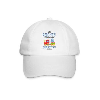8. Geburtstag Geburtstagsgeschenk mit Eisenbahn - Baseballkappe - Weiß/Weiß - Vorne