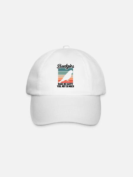 Wellensittiche Machen Mich Glücklich - Baseballkappe - Weiß/Weiß