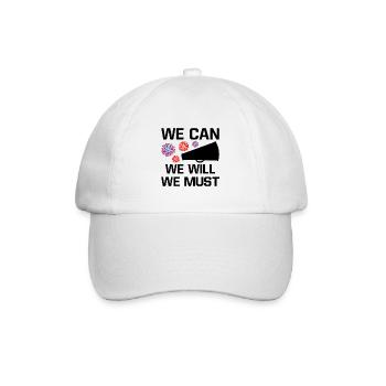 We Can We Must We Will Cheerleading Cheerleader Da - Baseballkappe - Weiß/Weiß - Vorne