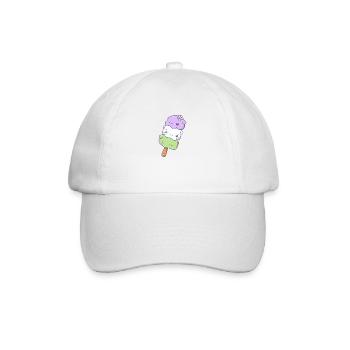 Lustiges Hippo Mochi Niedliche Kawaii Ästhetik - Baseballkappe - Weiß/Weiß - Vorne
