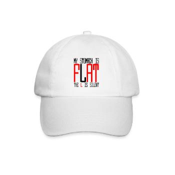 My Stomach Is Flat, The L Is Silent 2 - Baseballkappe - Weiß/Weiß - Vorne