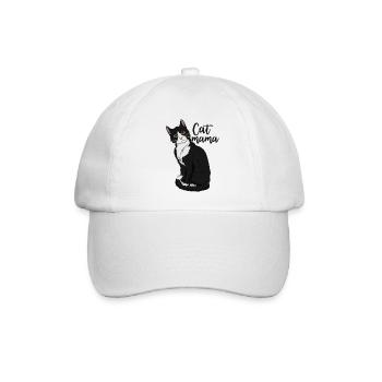 Tuxedo Katze Mama Geschenk Katze Mutter Tuxedo Kat - Baseballkappe - Weiß/Weiß - Vorne