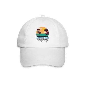 Strandliebhaber-Shirt, Salzwasser heilt alles - Baseballkappe - Weiß/Weiß - Vorne