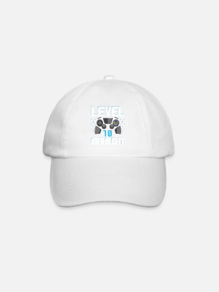 Level 10 Erreicht Gamer - Baseballkappe - Weiß/Weiß