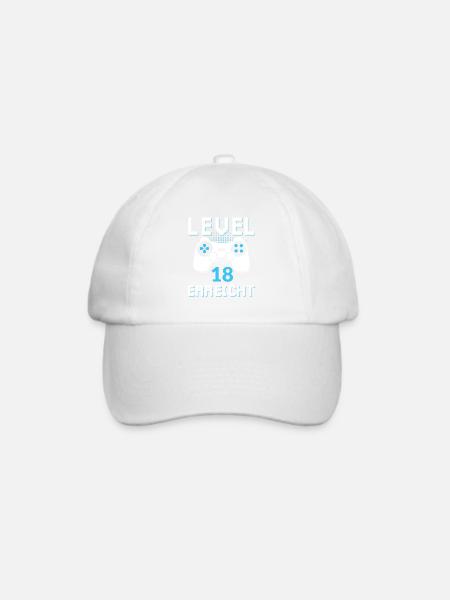 Level 18 Erreicht Gamer - Baseballkappe - Weiß/Weiß