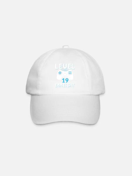 Level 19 Erreicht Gamer - Baseballkappe - Weiß/Weiß