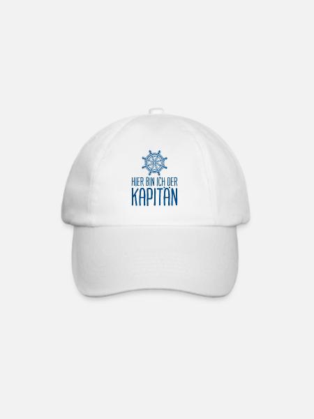 Kapitän Segeln Segler Ich bin der Kapitän - Baseballkappe - Weiß/Weiß