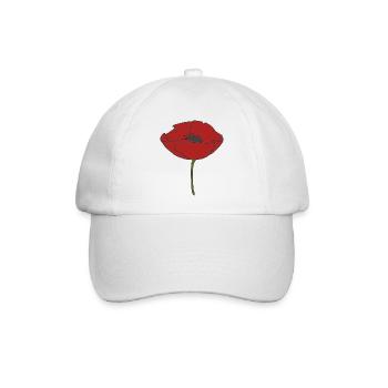 mohnblume - Baseballkappe - Weiß/Weiß - Vorne