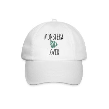 Monstera Liebhaber - Zimmerpflanze - Baseballkappe - Weiß/Weiß - Vorne