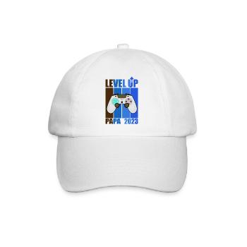 Level Up Dad 2023 Gamer Dad Geschenk Future Dad - Baseballkappe - Weiß/Weiß - Vorne