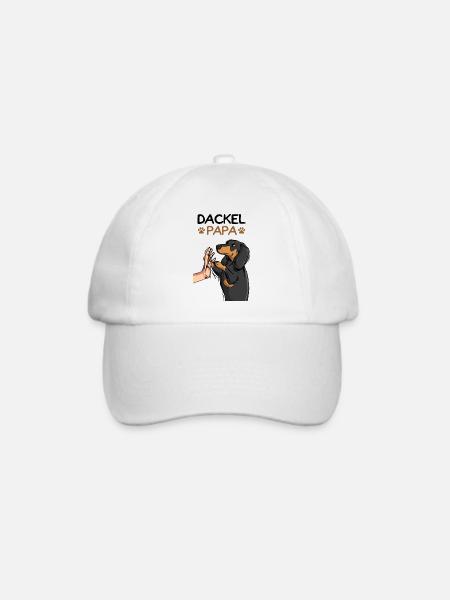 Dackel Papa Dachshund Hund Hundebesitzer - Baseballkappe - Weiß/Weiß