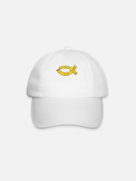 Fisch Symbol Käse - Baseballkappe - Weiß/Weiß