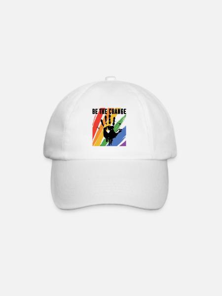 Be The Change Gay Pride Lgbtq Rainbow Transgender - Baseballkappe - Weiß/Weiß