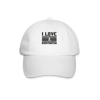 I love badminton - Baseballkappe - Weiß/Weiß - Vorne