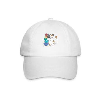 Regenbogen Herzen Pride LGBTQ süße tiere Katze - Baseballkappe - Weiß/Weiß - Vorne