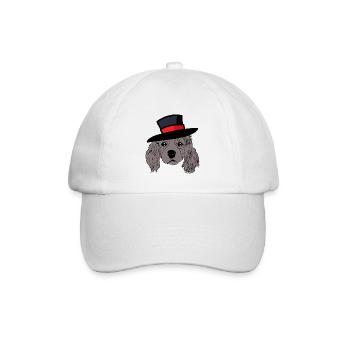 Hundekopf Hund Hut Kinder Gentleman Mister Sir - Baseballkappe - Weiß/Weiß - Vorne