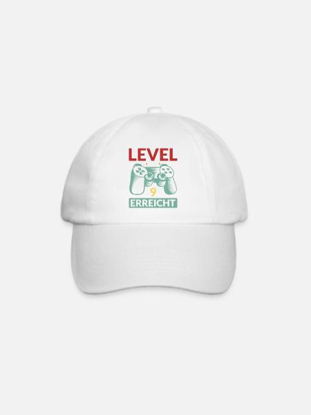 Level 9 Erreicht Gamer - Baseballkappe - Weiß/Weiß