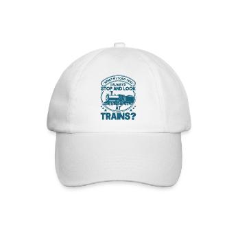 Modellbahn Zug Lokomotiven Geschenk - Baseballkappe - Weiß/Weiß - Vorne
