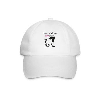 Fussballerin Fussballspielerin Frauenfussball - Baseballkappe - Weiß/Weiß - Vorne