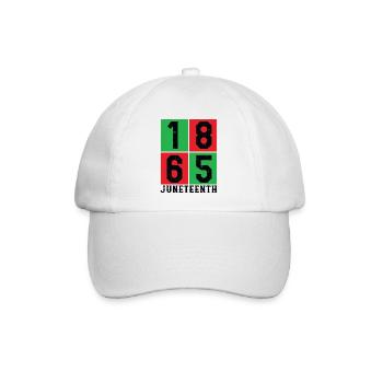 Juneteenth Hemd, 1865 BLM, Afro Damen, Melanin, - Baseballkappe - Weiß/Weiß - Vorne
