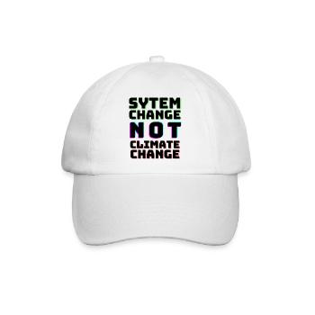 System Change not Climate Change - Baseballkappe - Weiß/Weiß - Vorne