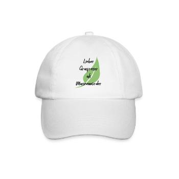 Vegan Veganer Tierschutz Vegetarier Vegetarisch - Baseballkappe - Weiß/Weiß - Vorne
