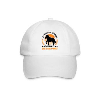 Shetland Pony Geschenk Shetty - Baseballkappe - Weiß/Weiß - Vorne