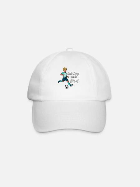 Coole Jungs spielen Fußball - Baseballkappe - Weiß/Weiß