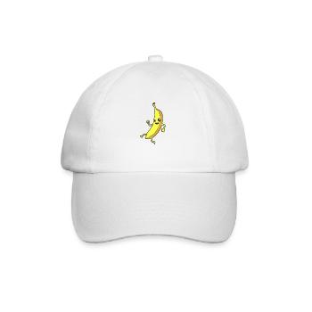 Kawaii Comic Banane - Baseballkappe - Weiß/Weiß - Vorne