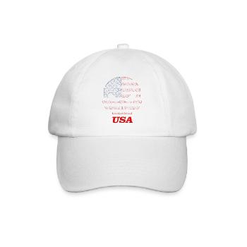 Skull USA United States - Baseballkappe - Weiß/Weiß - Vorne