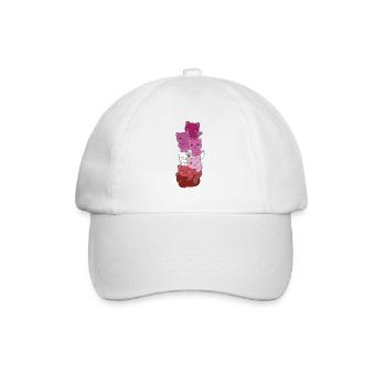 lesbian Lipstick flag Pride LGBTQ Katzen Haufen - Baseballkappe - Weiß/Weiß - Vorne