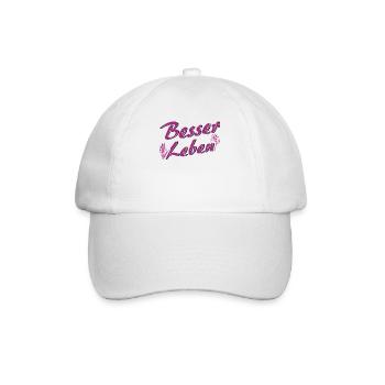 BESSER LEBEN - Baseballkappe - Weiß/Weiß - Vorne