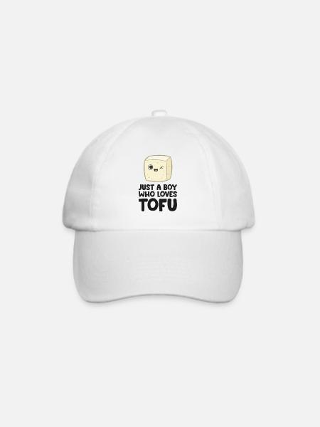 Nur ein Junge, der Tofu liebt - Baseballkappe - Weiß/Weiß