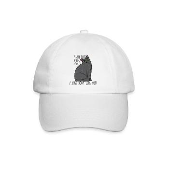 Katzenhalter Geschenk für Misanthropen Katzen - Baseballkappe - Weiß/Weiß - Vorne
