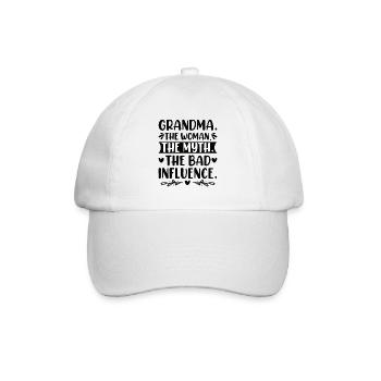 Oma Schlechter Einfluss Omi Großmutter Legende - Baseballkappe - Weiß/Weiß - Vorne