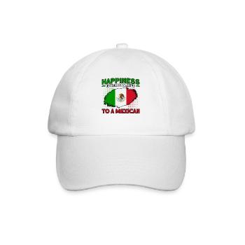 Mexikanische Flagge Mexikanische Wurzeln Geschenk - Baseballkappe - Weiß/Weiß - Vorne