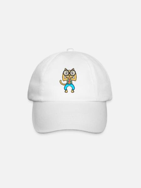 Teleskop Astronomie Astronom Katze - Baseballkappe - Weiß/Weiß