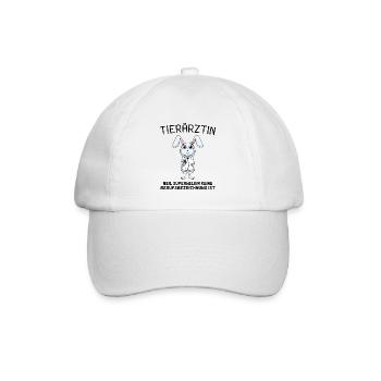 Tierärztin Hase Kaninchen - Baseballkappe - Weiß/Weiß - Vorne