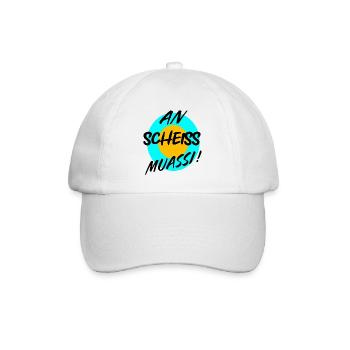 AN SCHEISS MUASSI - Baseballkappe - Weiß/Weiß - Vorne
