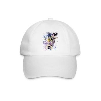 Bunter Leopard Raubkatze Animal Print Cool - Baseballkappe - Weiß/Weiß - Vorne