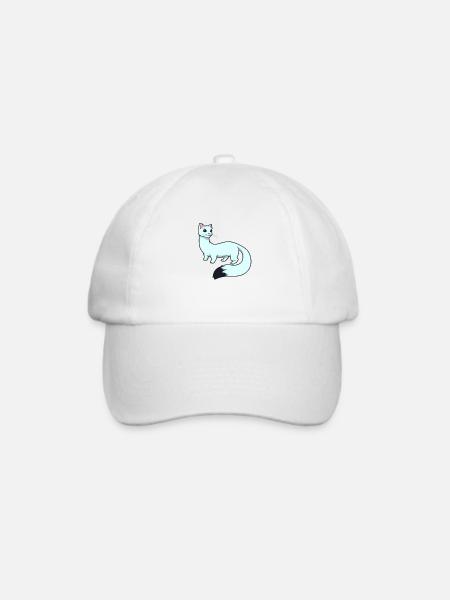 Kawaii Hermelin - Baseballkappe - Weiß/Weiß